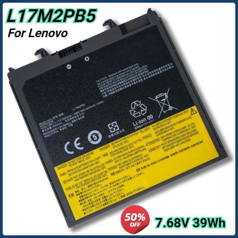 New L17M2PB5 L17L2PB5 DVD Ultrabay Battery for Lenovo V330-14IKB  V330-14ISK V330-15IKB V330-14ARR Laptop Battery 7.68V 39Wh