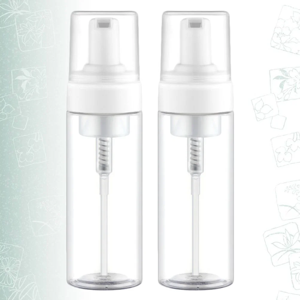 2Pcs 150ml Portable Refillable Bottles Empty Facial Shampoo Bottle Cosmetics Container (Transparent)