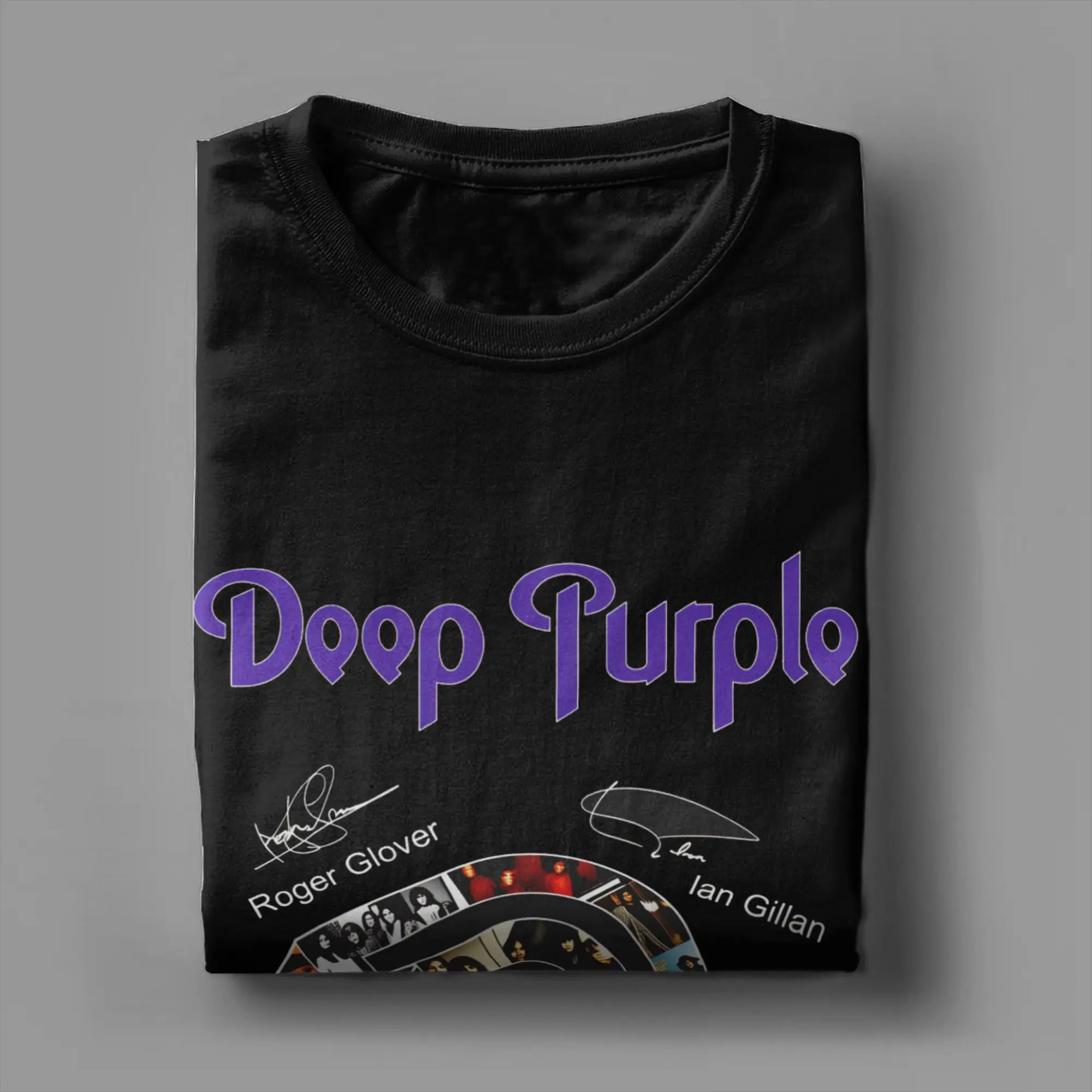 Vintage Deep Purple Band Men's 100% Cotton Short Sleeve T-Shirt