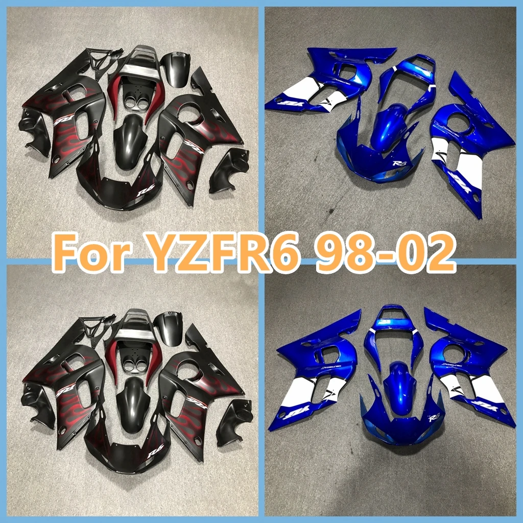 

YZFR6 1998 1999 2000 2001 2002 ABS комплект обтекателей для Yamaha YZF R6 98 99 00 01 02 мотоцикл на заказ кузов красное пламя