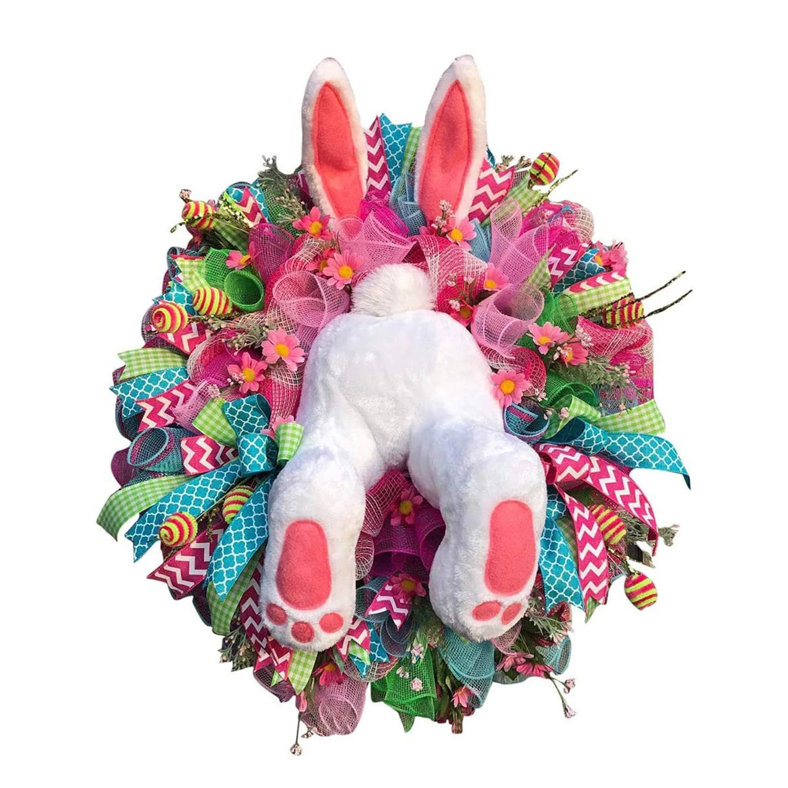 

Easter Decorations Wreath Easter Bunny Wreath Bunny Butt With Ears Garland Ornament Prop Easter Rabbit Wreath Decor For Front