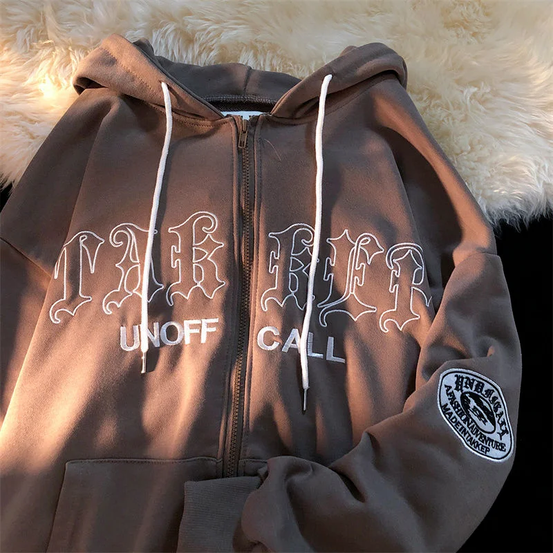 

Y2k Women Shirt Hoodies Zipper Cotton Pocket Casual Zip Up Letter Goth Punk 2022 Jacket Japanese Coat 2022 Zipper Hoodie Clothe