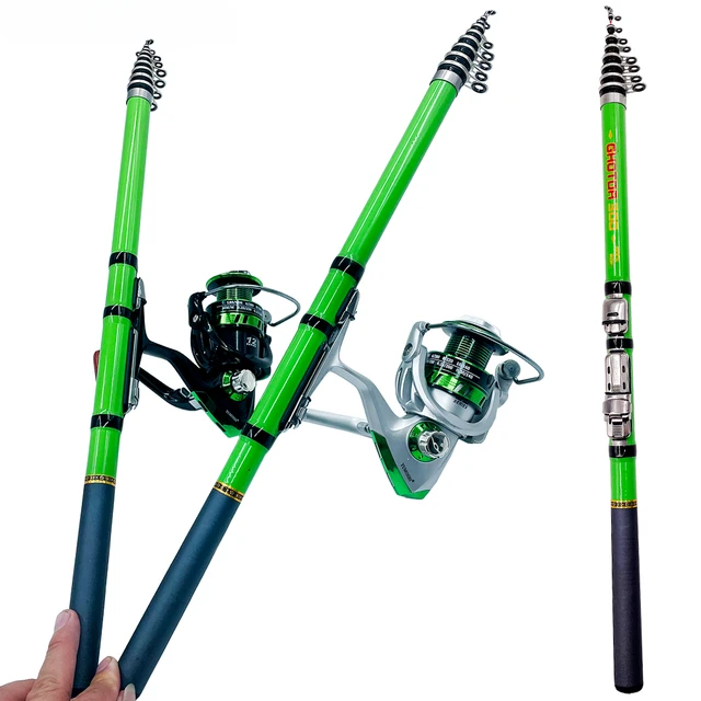 1.5/1.8/2.1/2.4/2.7/3mFast Fishing Rod Kit Spin Casting Combo Rock Fishing  Rod Telescopic Fishing Pole Spinning Reel Kit Pesca - AliExpress