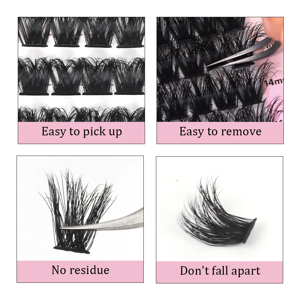 Description Picture 6 of itemDIY Lash Extension Kit 240 PCS Individual Eyelash Extension Kit Cluster Lashes Kit Lash Glue Remover for Eyelash Extensions