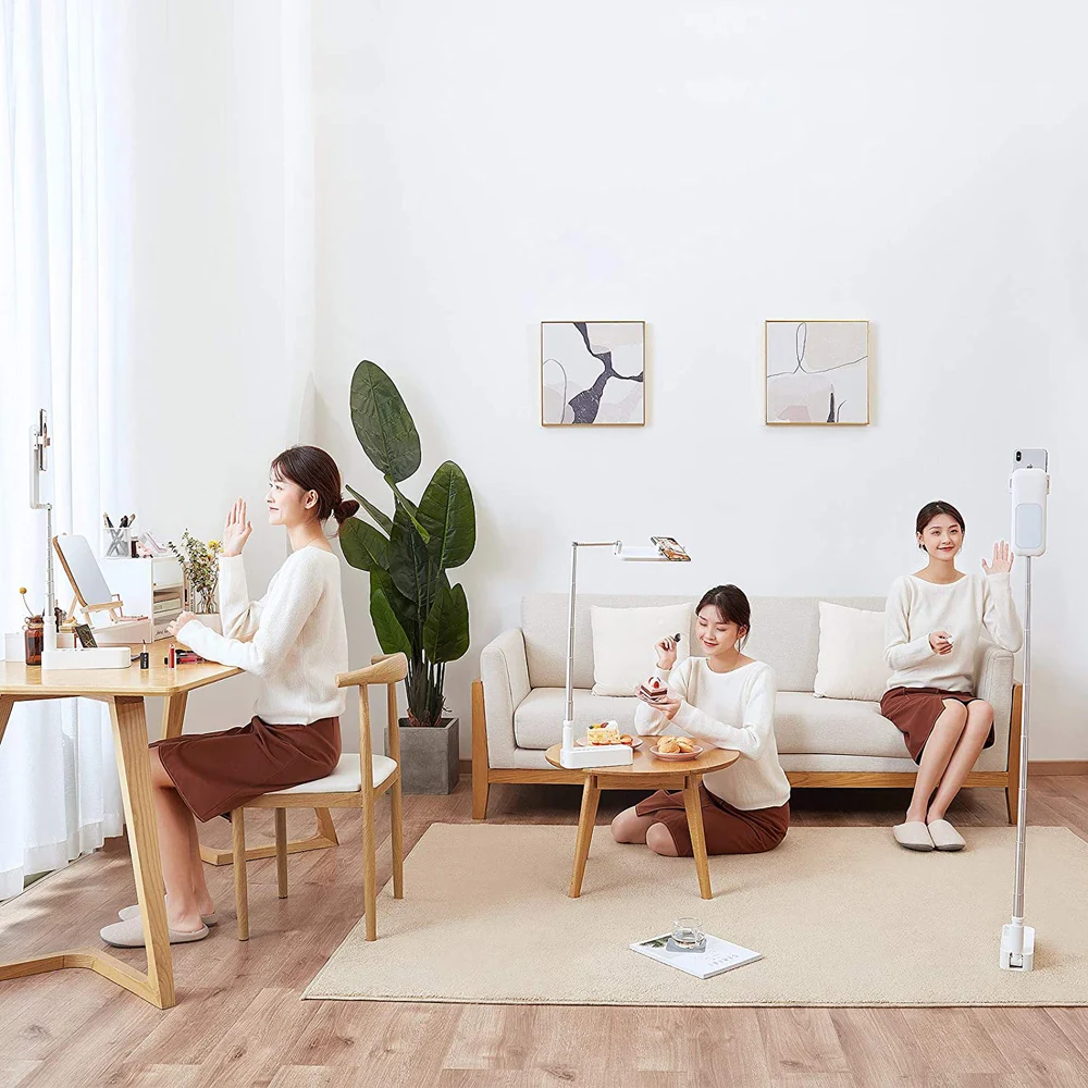 전화 홀더 Lampe Selfie 채우기 빛 지원 휴대용 부어 스탠드 전화 Voiture Fone 블루투스 카메라 Lamparas Led 램프
