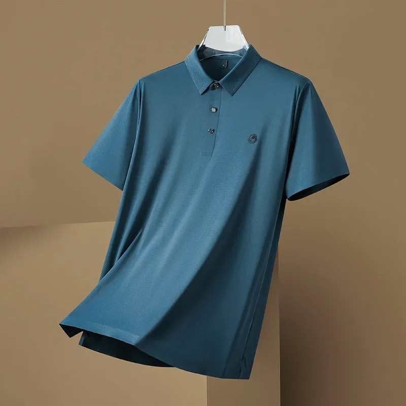 

New Arrival Ice Thin Version Suepr Large Short-sleeved Men's Summer Business Lapel Casual T Shirt Plus Size M-3XL4XL5XL6XL7XL8XL