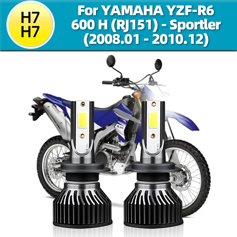 

Мотоцикл 72 Вт 9600LM H7 светодиодные фары яркие белые мото лампы 6000 К 12В для YAMAHA YZF-R6 600H (RJ151)-Sportler 2008 2009 2010