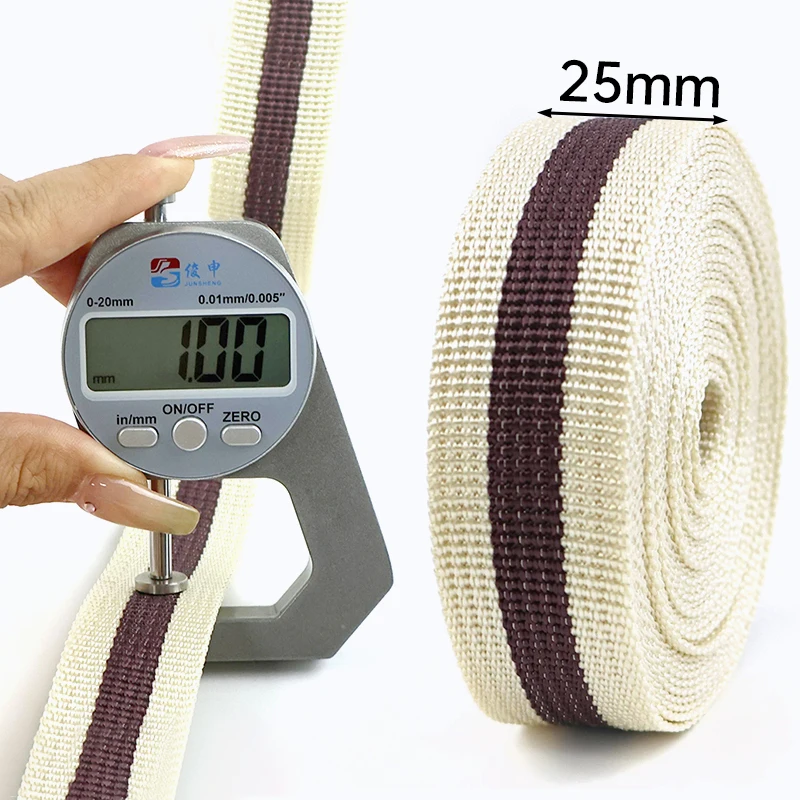 Durable 25mm Decorative Webbing Strap for DIY Accessories and Crafts