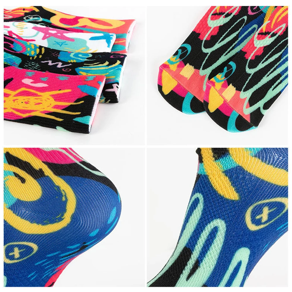 Fashion Men Socks 3Pairs Harajuku Cool Hip-Hop Skateboard Ins Color Trend Basketball Breathable Sports Running Long Socks Women