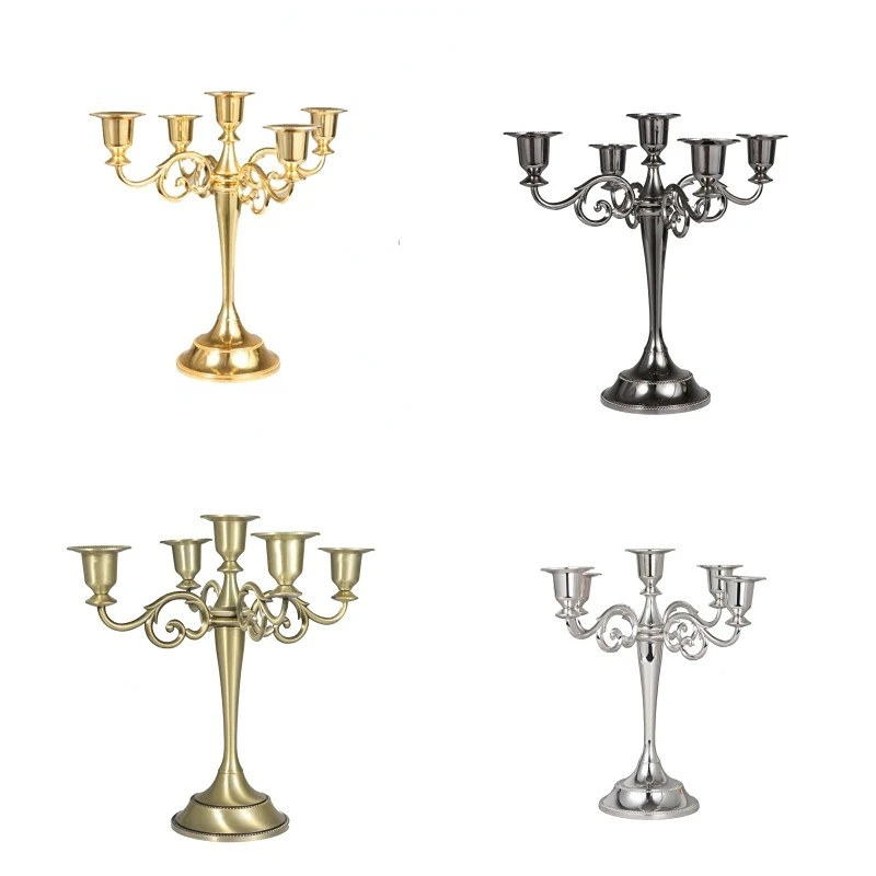 Metal Iron Candle Holder for Romantic Dinner Table Decoration