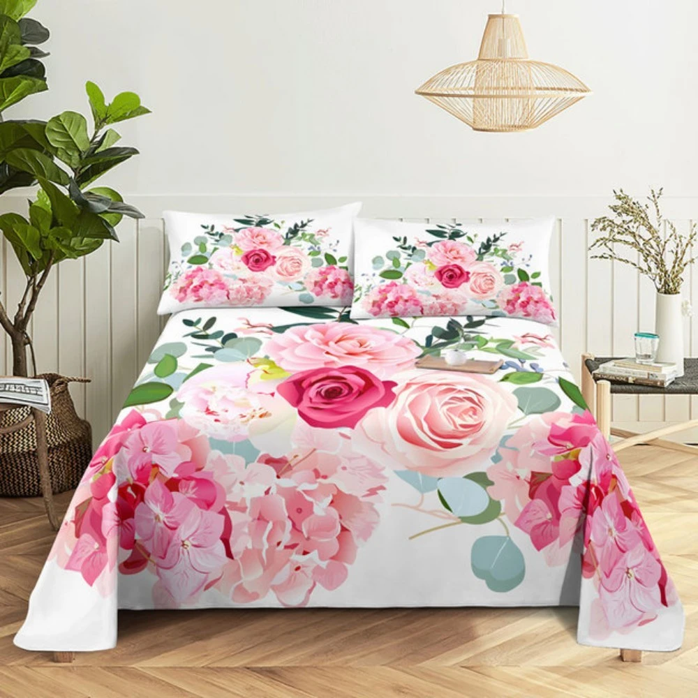 Bedsheets Set with Pillows Case Queen Size Soft Bed Sheets and