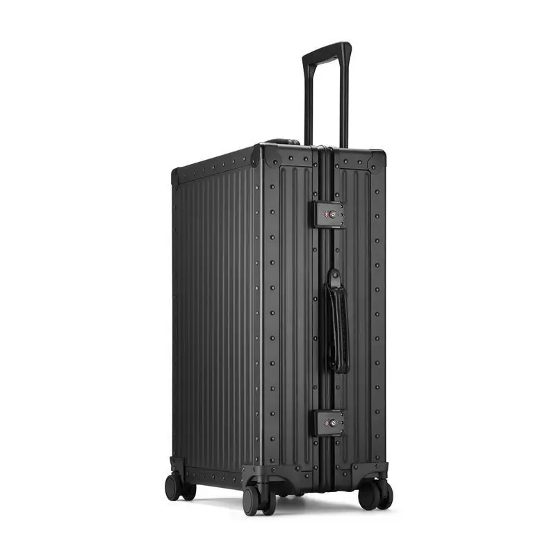 Aluminum Magnesium Alloy Trolley Suitcase Case Universal Wheel Men and Women Vintage Luggage 20 24-Inch Business Travel Suitcase