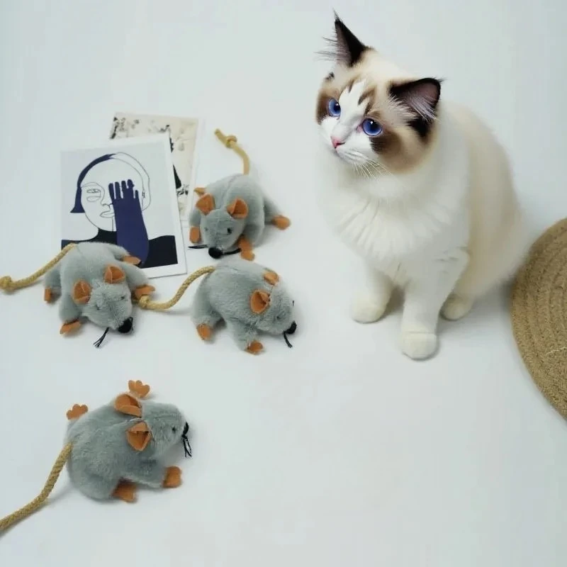 Interactive Cat Toys: Cute Plush Mice with Catnip