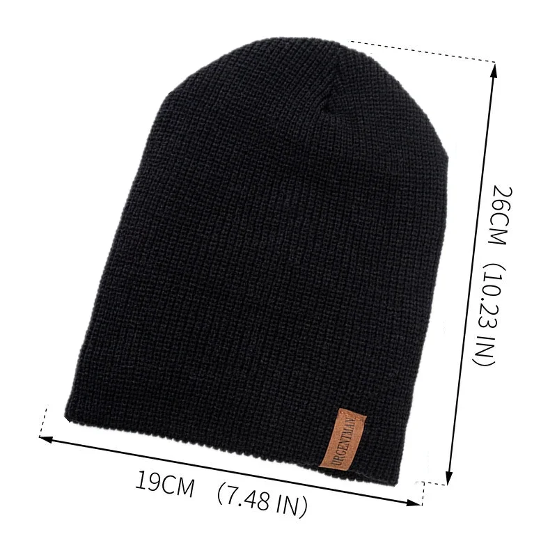 Hot Sale Unisex Beanie Hat Leisure Plush Fur Lined Winter Hats For Men Women Keep Warm Knitted Hat Fashion Solid Ski Bonnet Cap