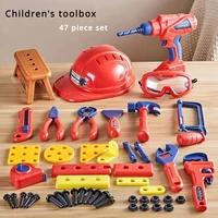 Toolbox Toy Boy Pretend Play Nut Screwing Blocks Simulation Maintenance Electric Drill Repair Baby Screw Assembly Kits Kids Gift 2