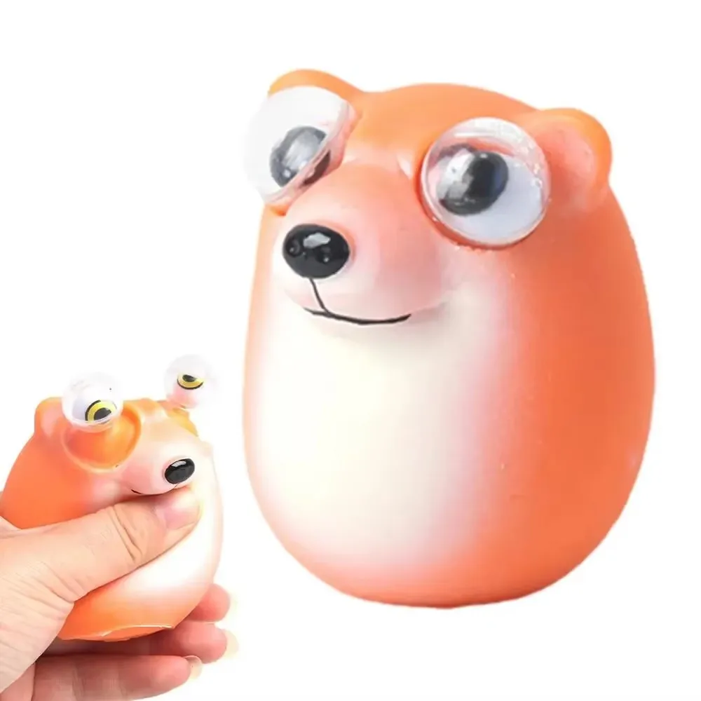 Popping out Eyes Animals Pop out Eyes Portable Dog Figurines Highly Elastic Cretive Gifts for Living Room Bedroom Computer Desk