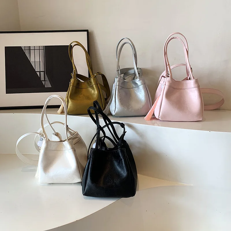 Free Custom Initials Mini Bucket Bags For Women Luxury Designer Handbags Purses 2025 New In Genuine Leather Carry Wrist Shoulder