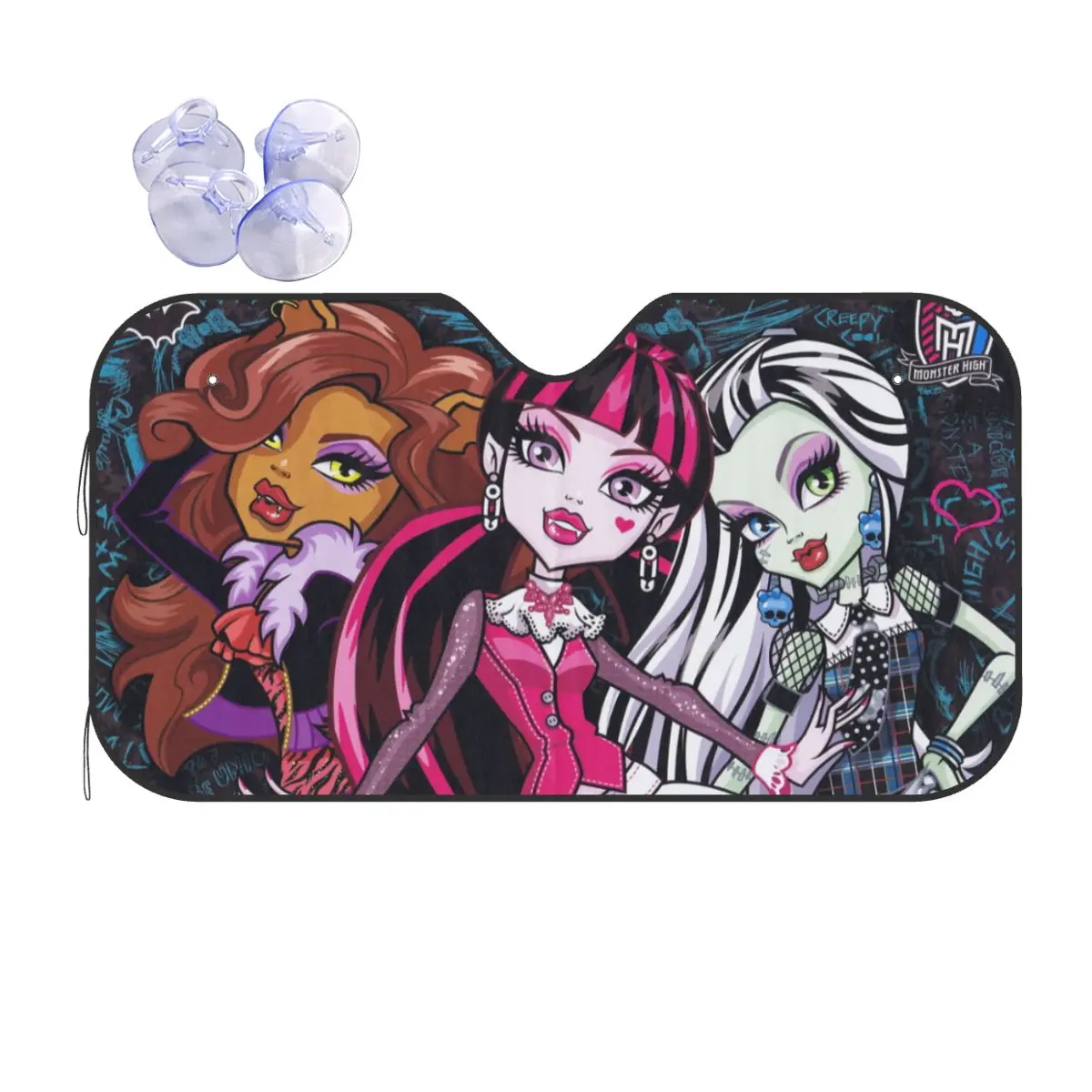 Kawaii Girl Parabrezza Retrattile Parasole 70X130Cm Draculaura Monster High Foils Parasole Visiera Parasole Protect