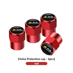 4 - Piece Car Wheel Tire Valve Protection Caps Dust Covers (Red - 4PCS)