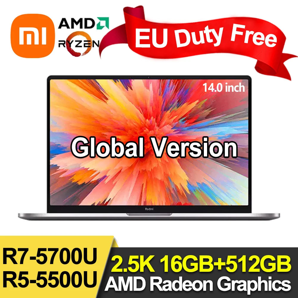 Ноутбук Xiaomi RedmiBook Pro 14 2021 дюйма AMD Ryzen R5 5500U/R7 5700U 16 Гб DDR4 512 PCIe SSD экран 2 5 K Win 10 |