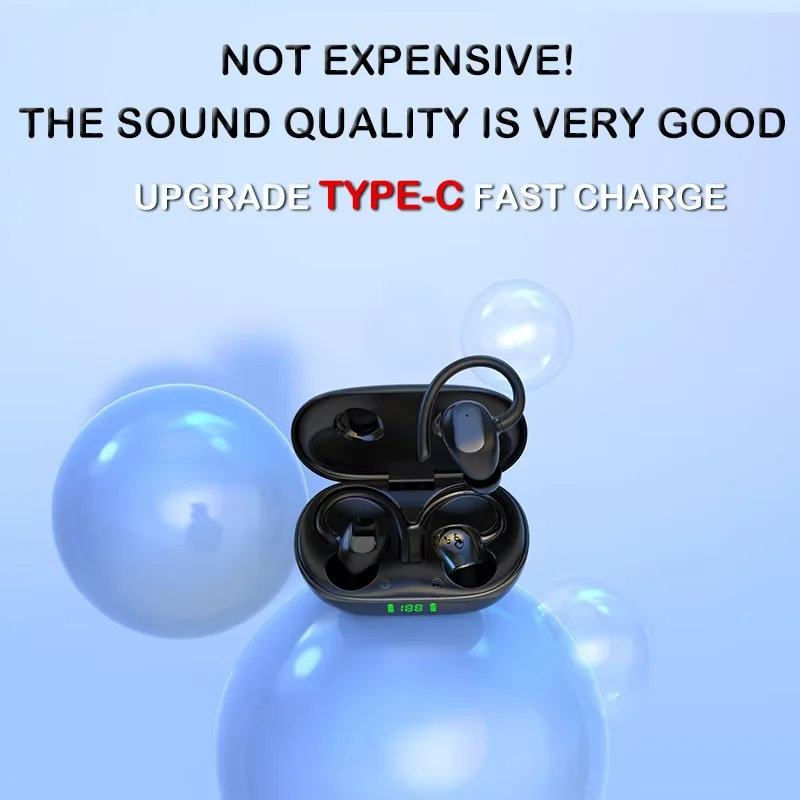 Lenovo Ear Hook Sports Bluetooth Earphones Ture Wireless Earbuds HiFI Stereo Waterproof Headset With Mic LED Power Display