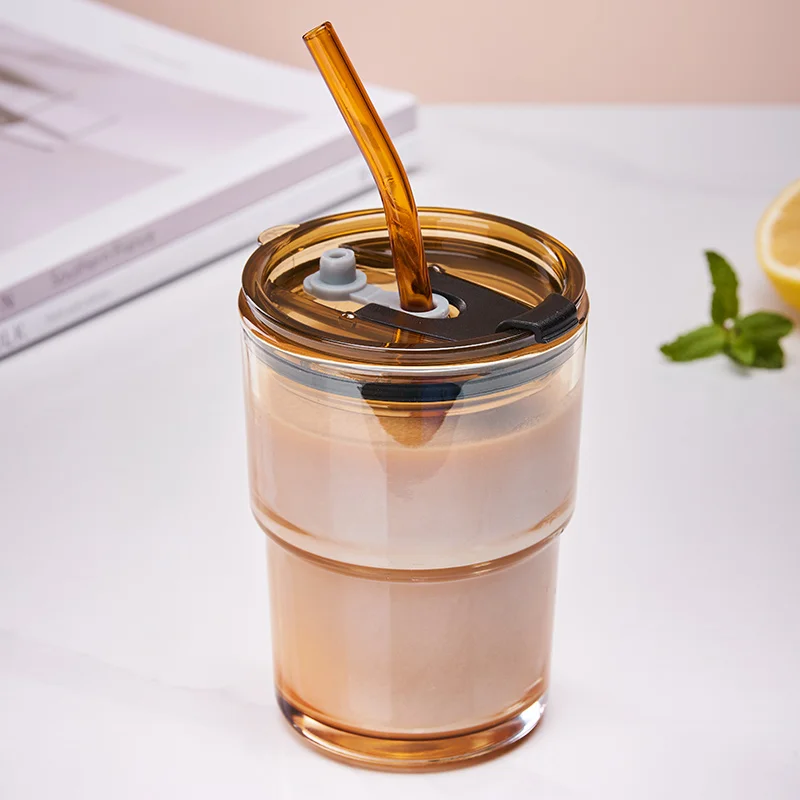 Plastic Iced Coffee Cup Lid Reusable  Iced Coffee Tumblers Straw - 5/10pcs  Cute - Aliexpress