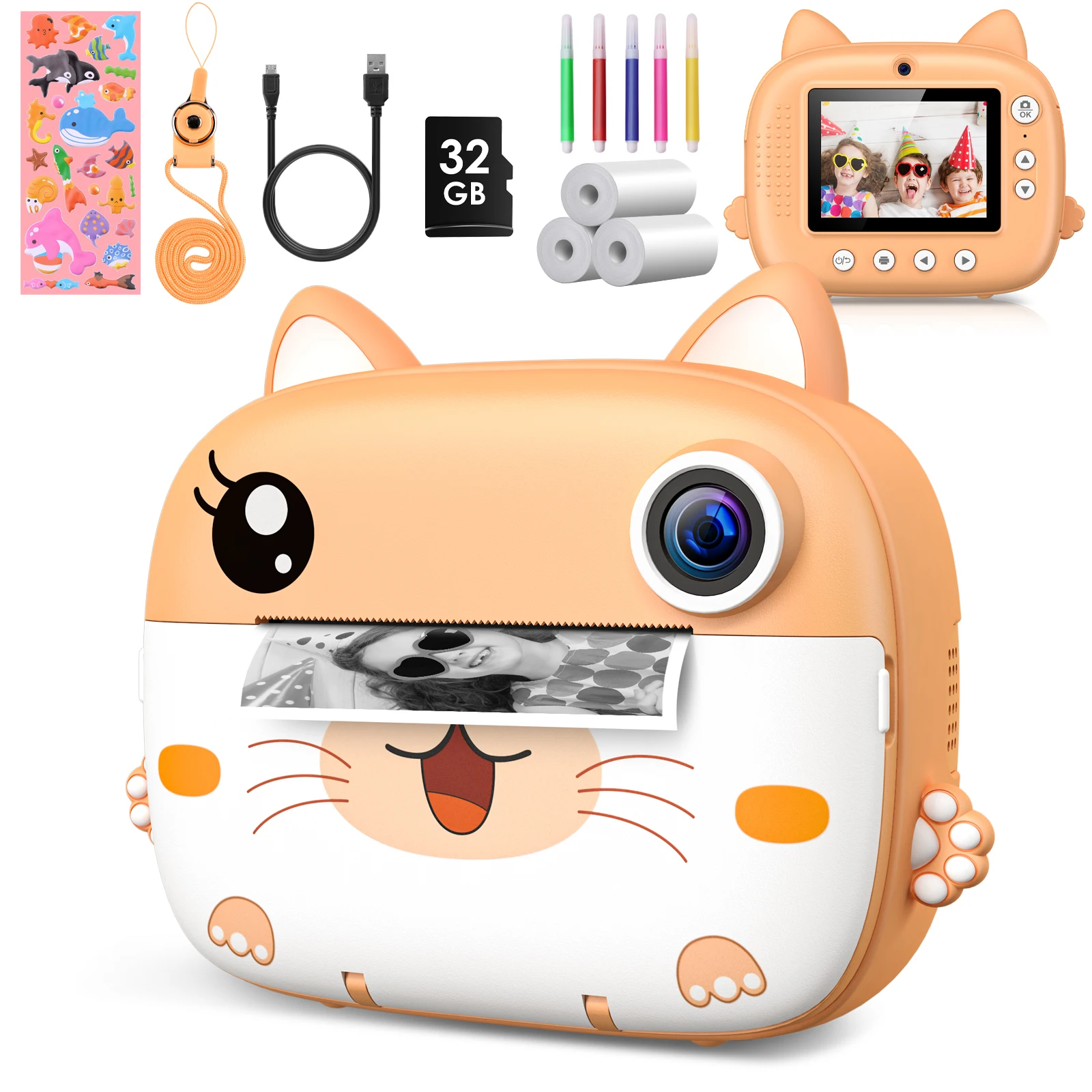 Christmas Gifts For Girls Eastcoo Kids Instant Print Camera - 1080P HD Digital Camera With 5 Paper Rolls & 32GB Card, Pink Toy Camera For Ages 3-12 Instant Camera - View #10