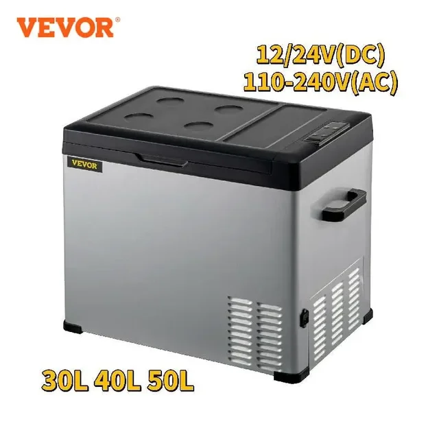 VEVOR 30L 40L 50L Mini Car Refrigerator Portable Fridge Freezer 12/24V DC 110-240 AC for Outdoors RV Boat Camping Traveling Use 1