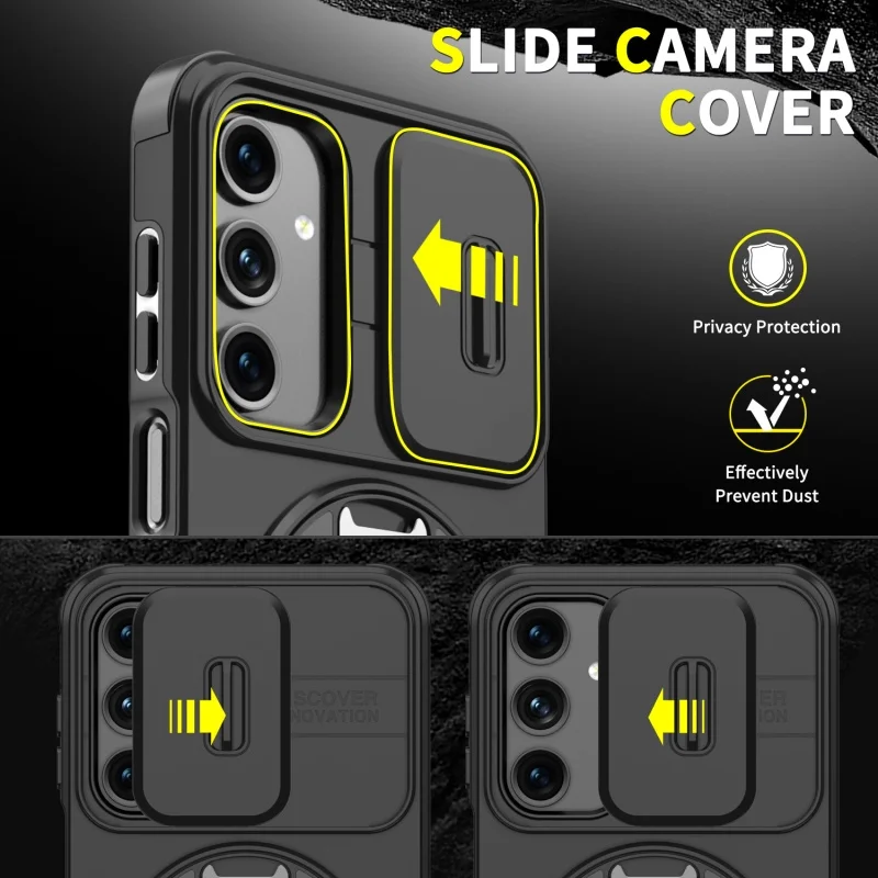 Shockproof Armor Wireless Charging Case with Magnetic Ring