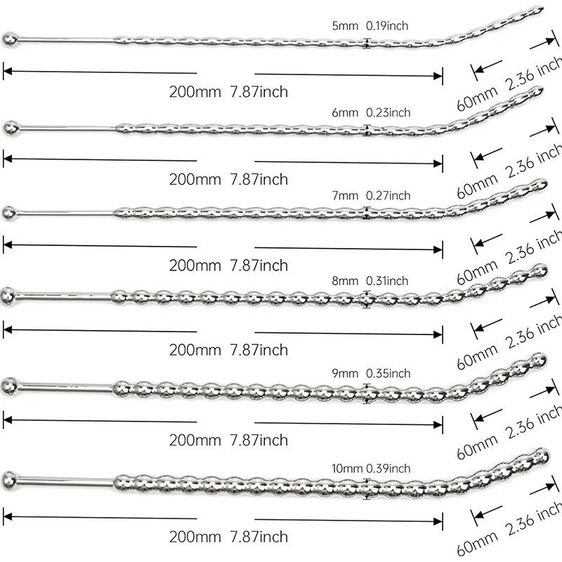 Stainless Steel Beads Urethral Sounding Plug Multi Beads Urethral Sounding Plugs for Men Beginner