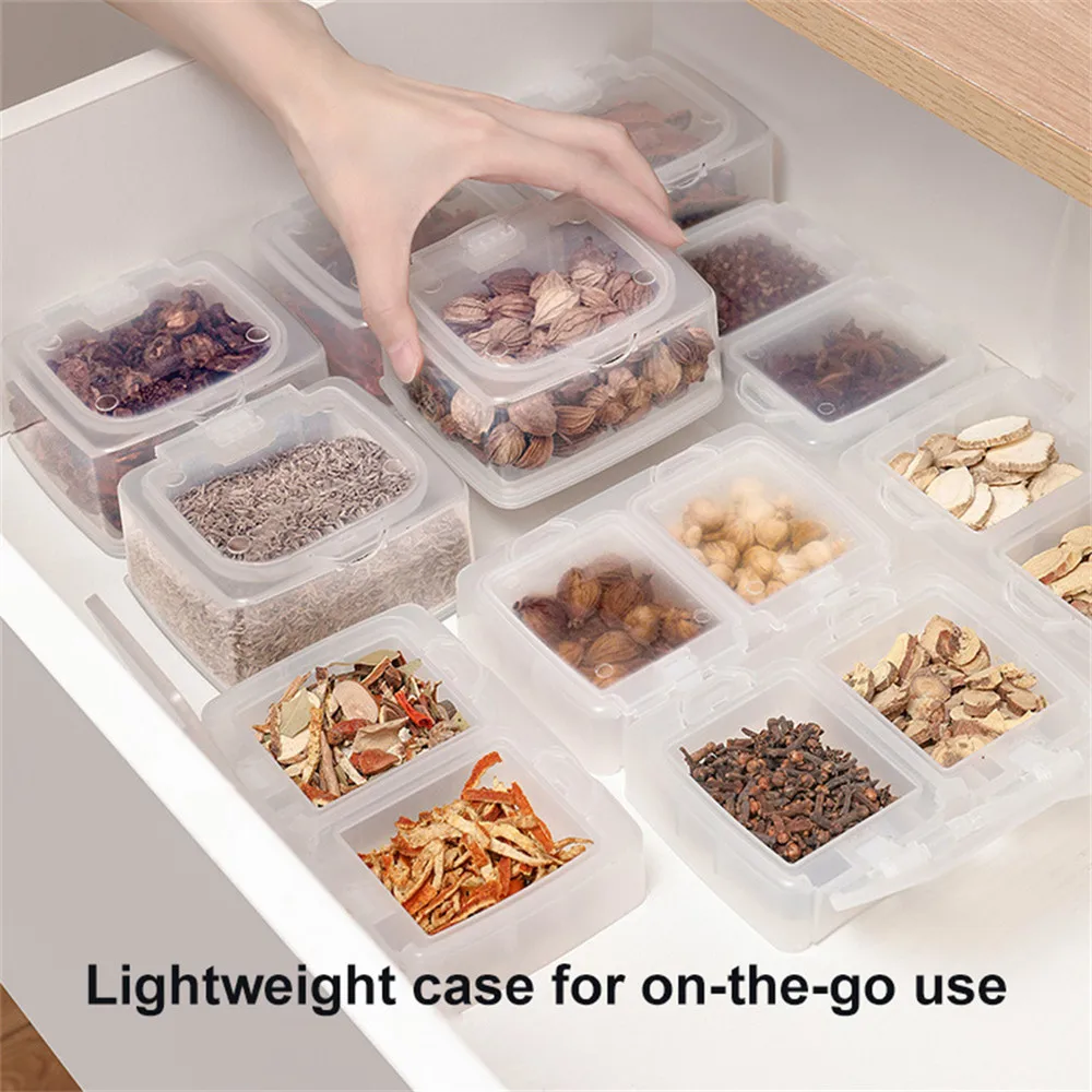 

1PC Transparent Spice Storage Boxes Food Grade Dustproof Dry Pepper Seasoning Container Sub-Package Storage Cases Kitchen Tools