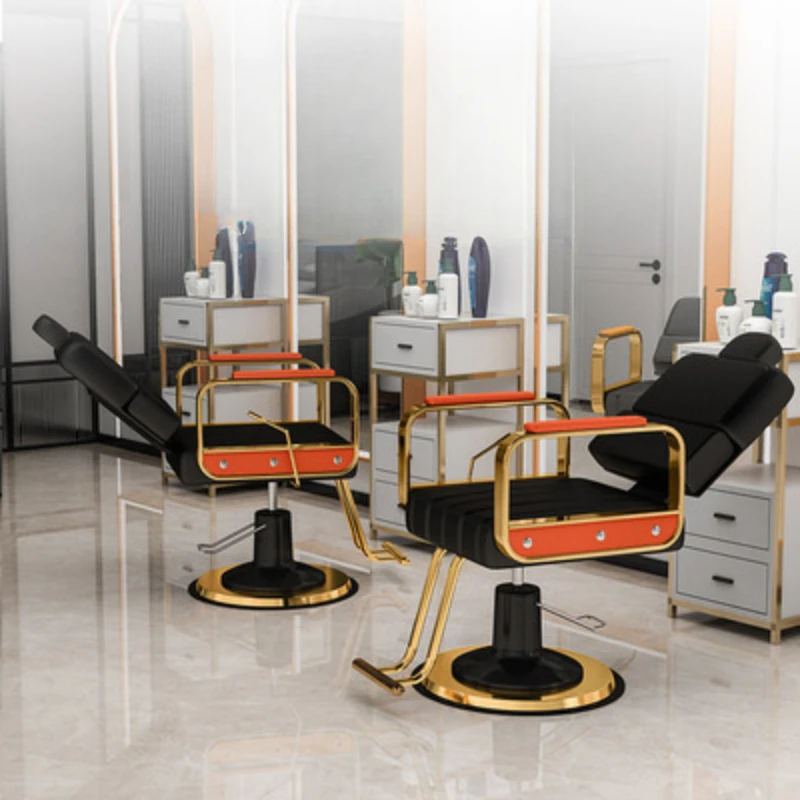 Tattoo Pedicure Barber Chairs Makeup Salon Hairdressing Hair Chairs Vanity Luxury Chaise Coiffeuse Barbershop Furniture CM50LF