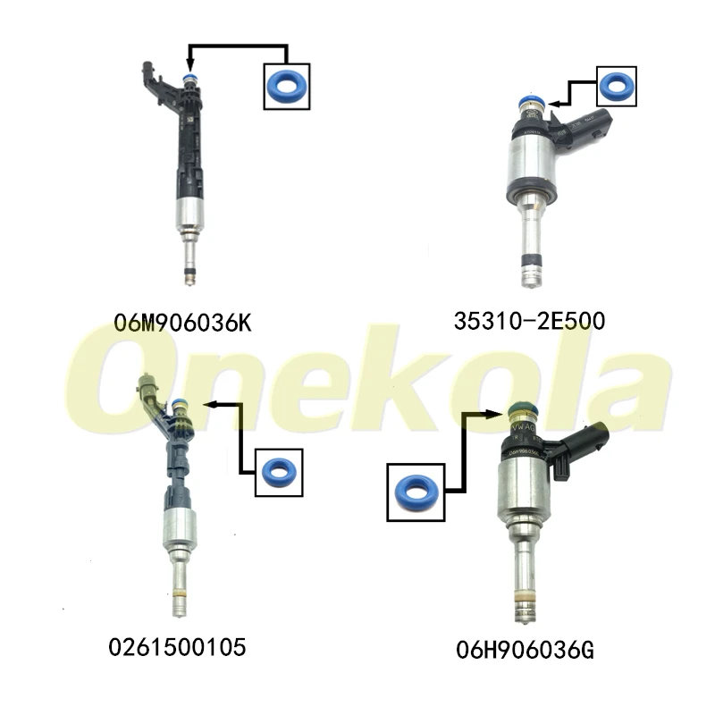 Fuel injector oring seals kit 6*3.5mm rubber orings fuel injector repair kits for VW Audi Bosch 06H906036G 100pieces injector repair kits