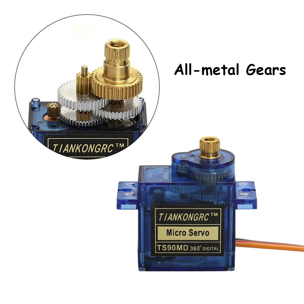 Servomoteur RC avec bras de levier et vis de fixation, prêt pour installation sur modèle réduit.
