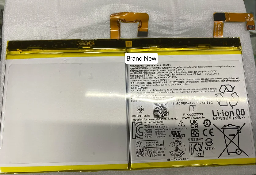 New Battery 8000mah L22d2p31 Battery For Lenovo Tab P11 Pro 2nd Gen