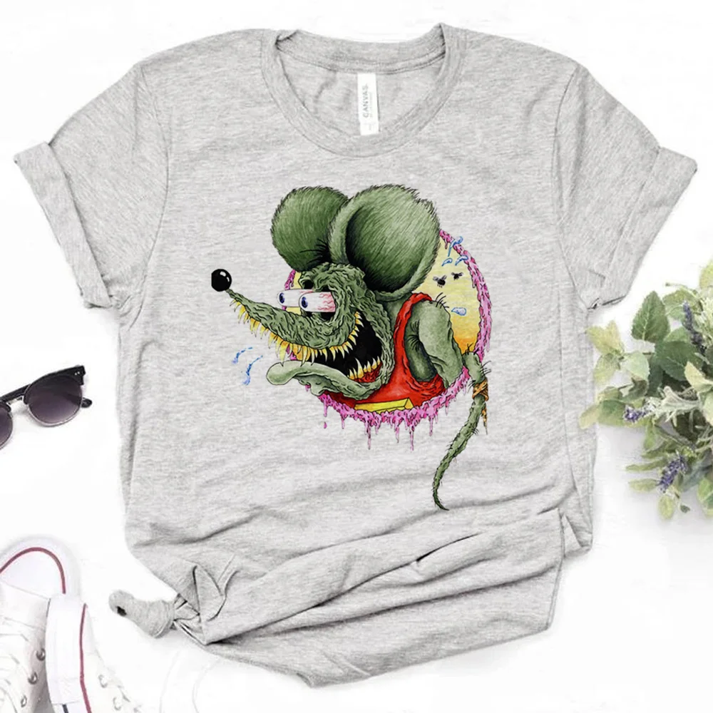 Rat Fink T Shirt Donna Streetwear Top Donna Streetwear Abiti Firmati Giapponesi