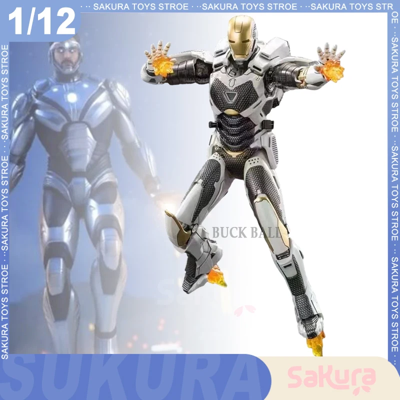 

Ml Iron Man Mk39 Anime Figure Iron Man Action Figurine 1/12 Silvery Iron Man Tenth Anniversary Edition Models Collectble Toys Gk