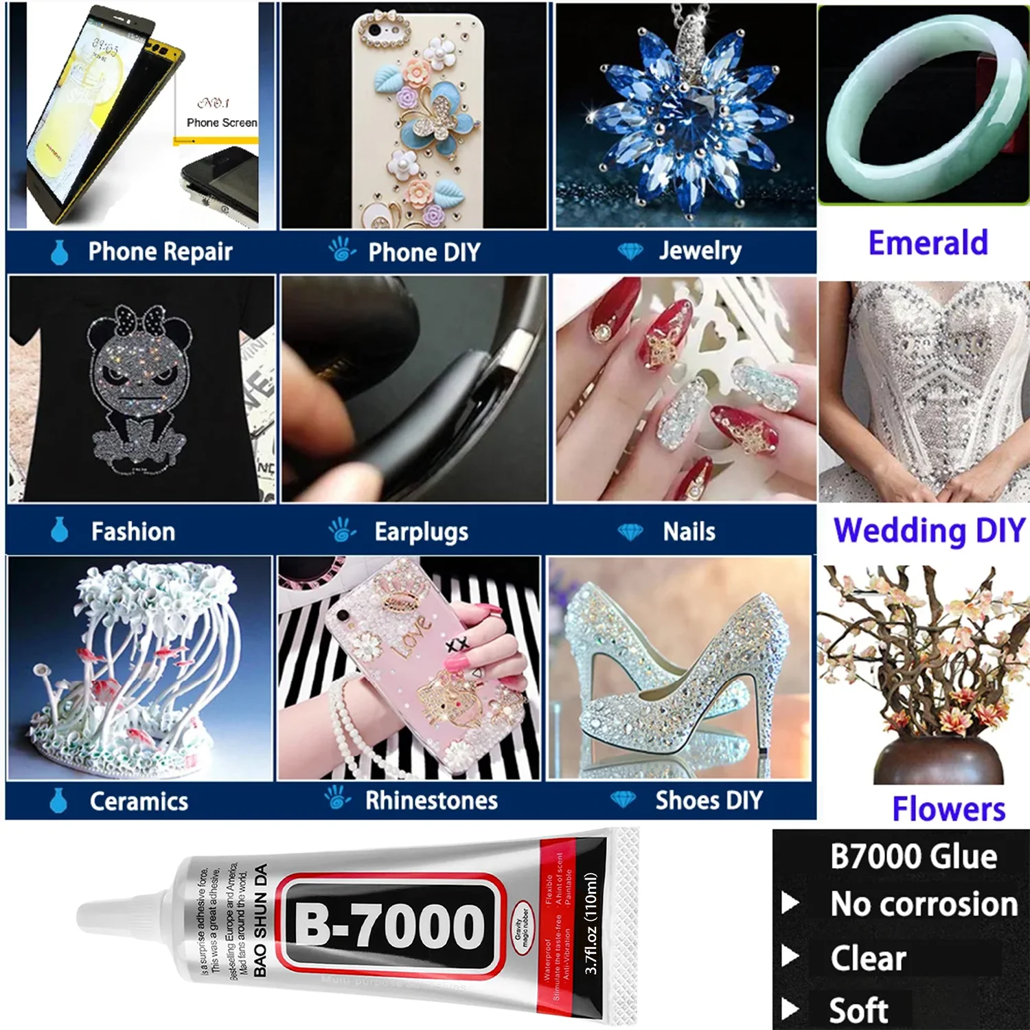 Multi-Purpose Precision Adhesive for Jewelry, Crafts, and Repairs - Waterproof and Transparent