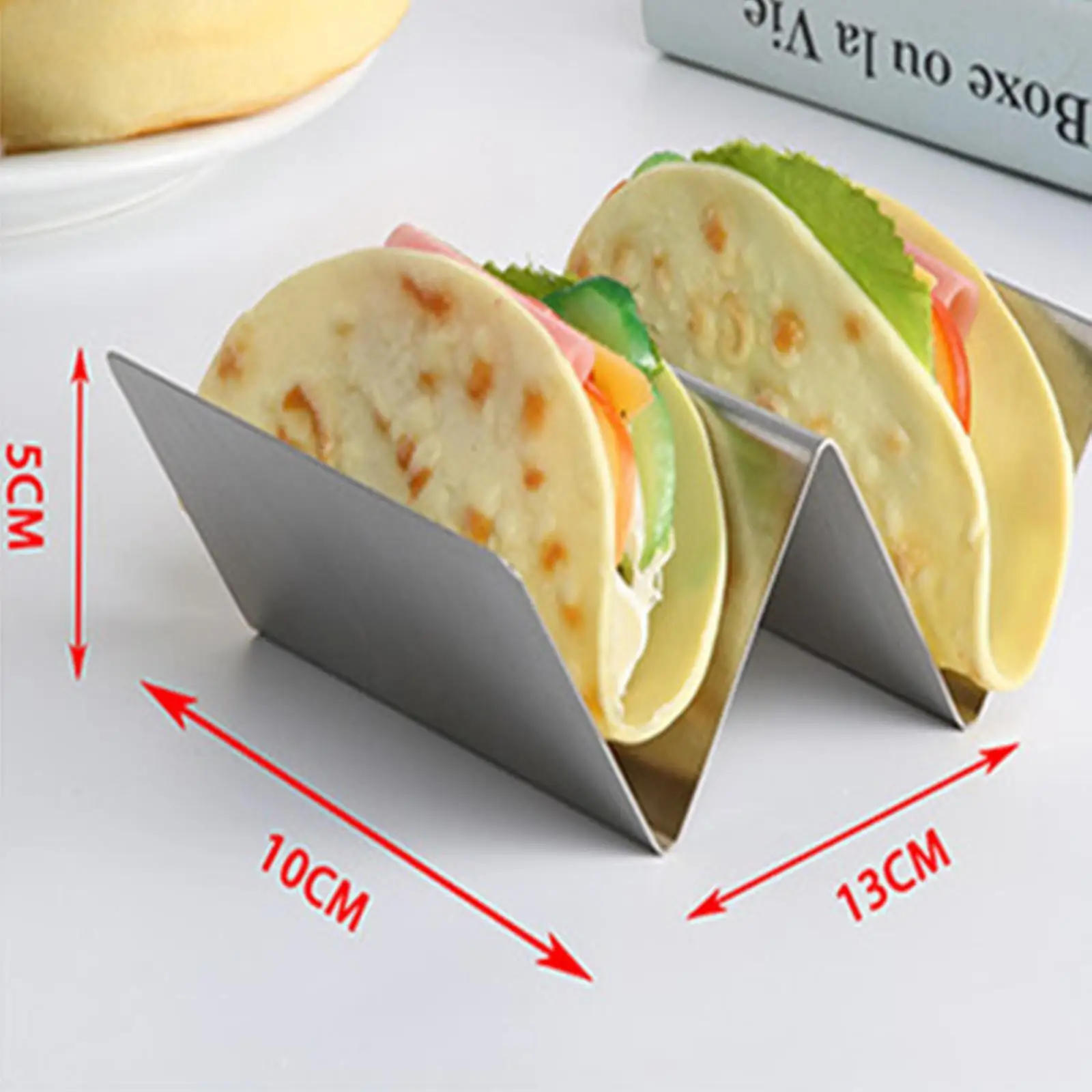 Large Capacity Taco Holder Tray Stand Plate for Mexican Pancake Tortillas