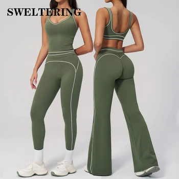 Yoga Suit 2PCS Women Tracksuits Sports Outfits Gym Clothes Running Sports Bra Suits Female Workout Yoga Clothes Athletic Wear 1