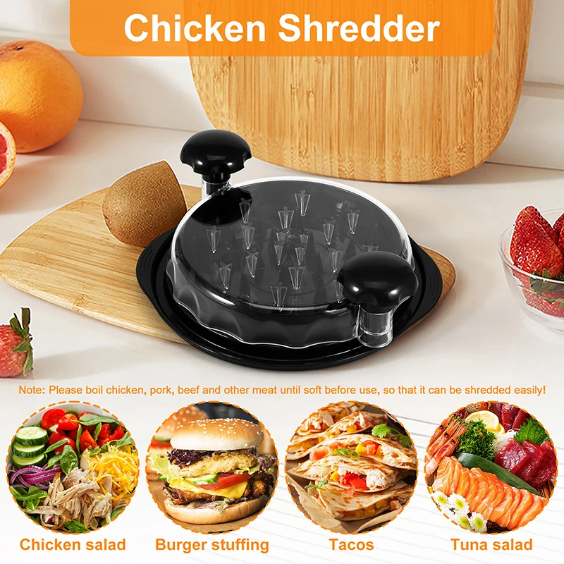 Chicken Shredder Tool Meat Breast Shredding Separation Mincing Grinder Machine with Lid for Shredding Chicken Pulled Beef 닭가슴살