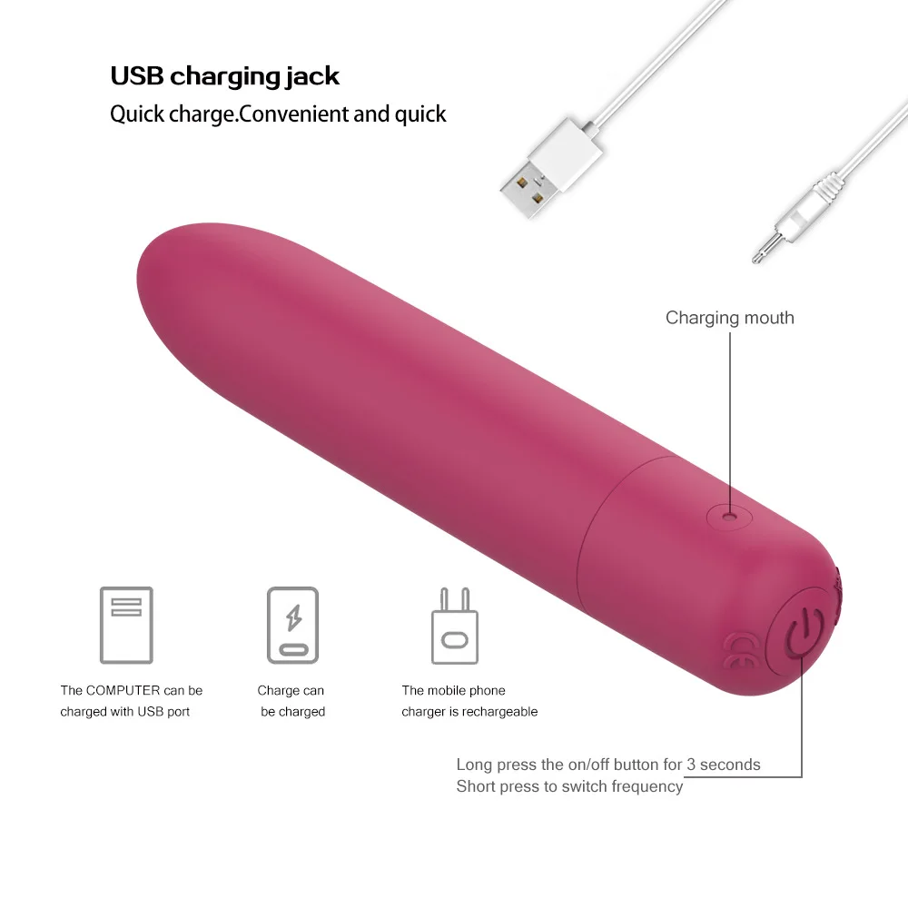 Mini Bullet Wibrator Masaż Dildo Wibrator AV Stick Zabawki Seksualne dla Kobiet G-Spot Wibrujący Stymulator Łechtaczki Kobieta_voghion.com
