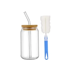 Mason Jar Coffee Mug with Straw and Lid - Versatile Beverage and Cocktail Glass - 550ml (2pcs)
