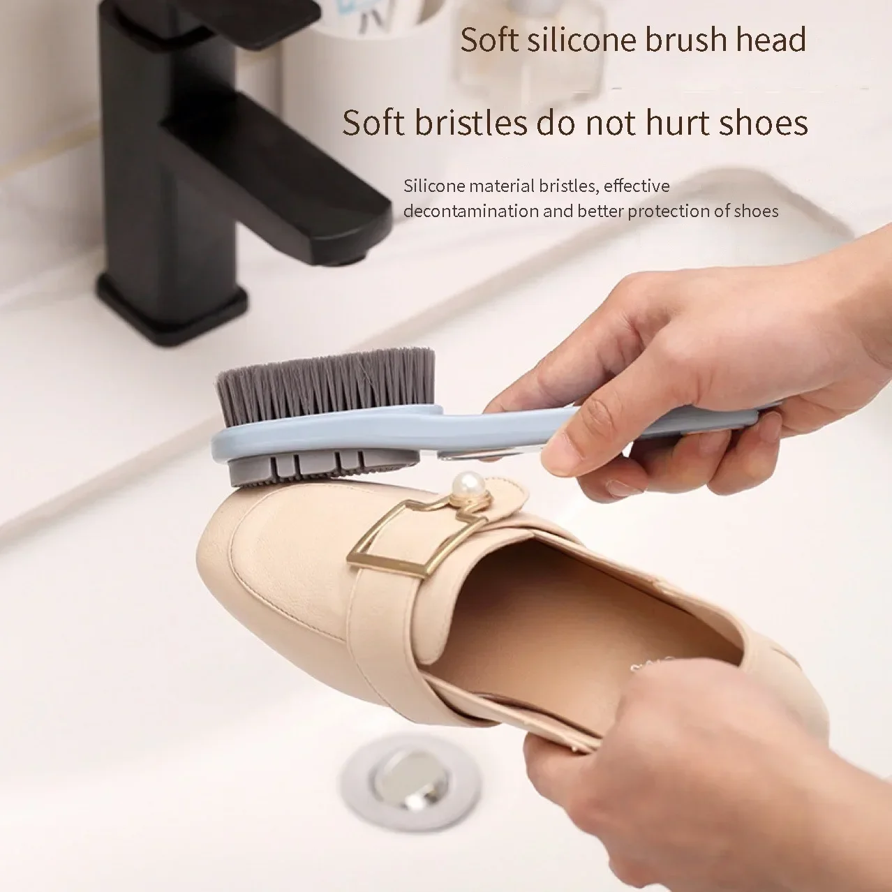 Double-sided Shoe Brush Enduring Plastic Shoe Washing Brush Suede Shoe Cleaning Brush Household Cleaning Tools Accessories 4