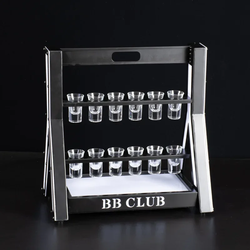 Rechargeable Led Luminous Cocktail Bullet Cup Holder Neon Ktv Bar Wine Glass Hanging Props Wine Glass Holder