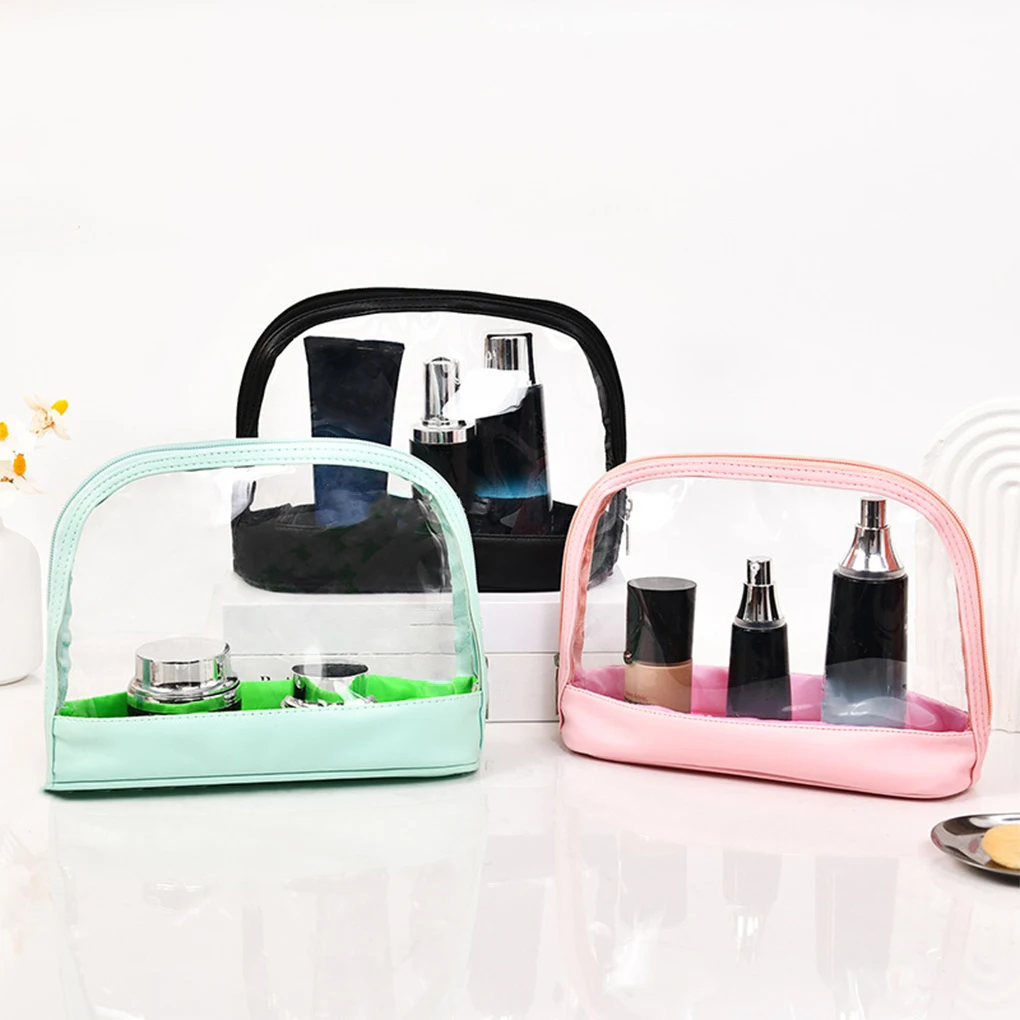 

PVC Womens Clear Double Layer Toiletry Bag - Large Capacity And Dustproof Durable Sundries Makeup Pink