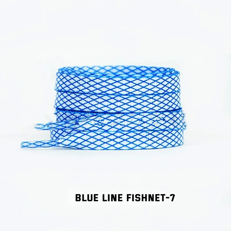 Dazzling Blue Striped Tie-Dye Gradient Flat Shoelaces - Vibrant Unisex Sneaker Laces