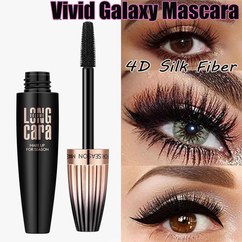 4d Silk Fiber Lashe Mascara Waterproof Black Eyelashes Extension Thick