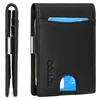 RFID Blocking Genuine Leather Gentleman Wallet - Front Pocket Money Clip Card Holder Metal Clip for Men 1