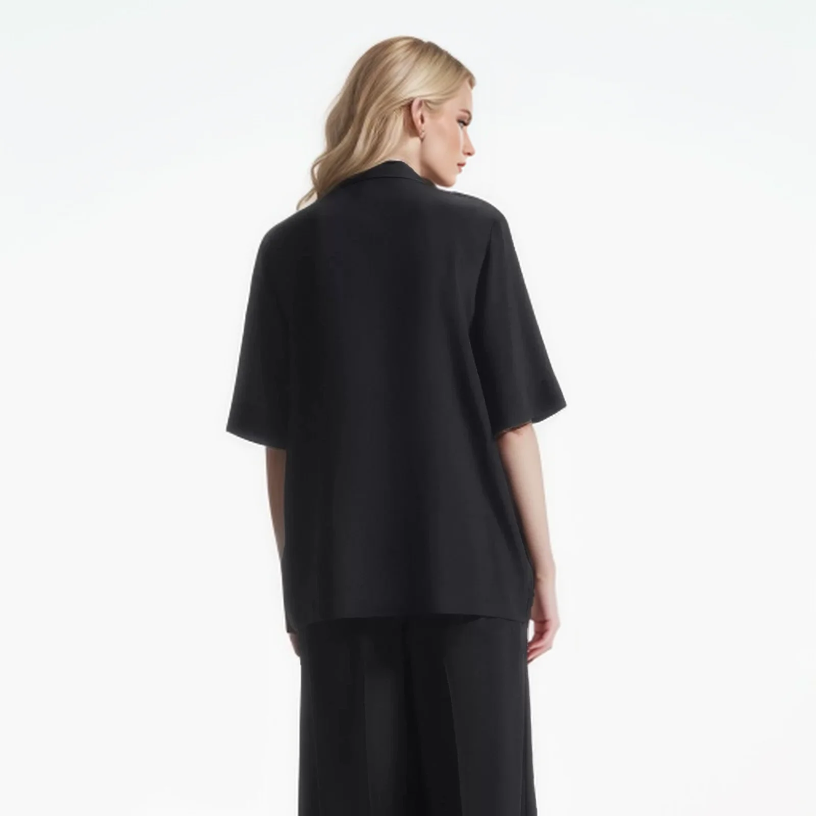 Cos Lris women's 2024 summer new casual and versatile standard fit mid-sleeve silk satin texture suit jacket 1229507001